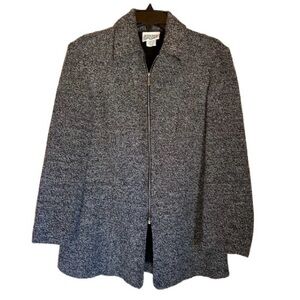 Jaclyn Smith Sport Zip Up Black/White Pattern Sweater Style Jacket‎  Sz S